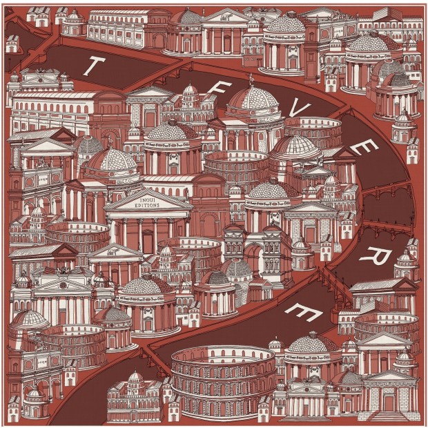 Inoui Editions šilko ir modalo skara ROMA TERRACOTTA